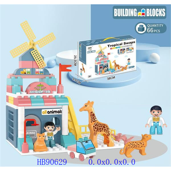 Amusement Park DIY Building Blocks Set - 66 Pcs/Set