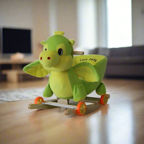 Plush Dragon 2-in-1 Rock and Ride-On Toy