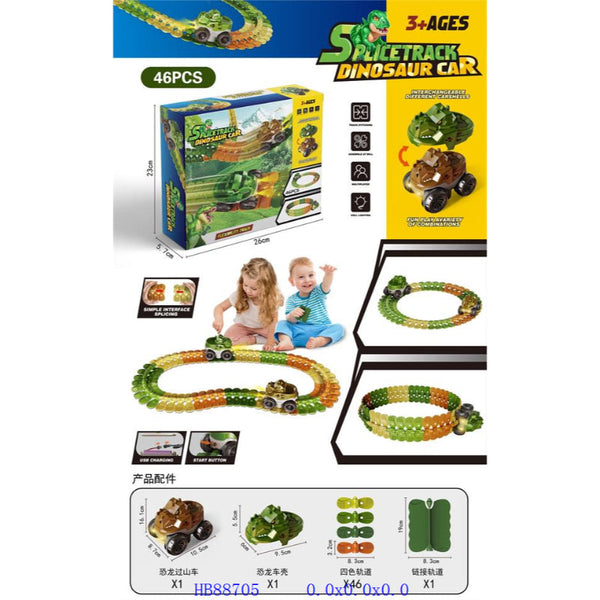 Splicetrack Dinosaur Car with Track | 46 Pcs/Set