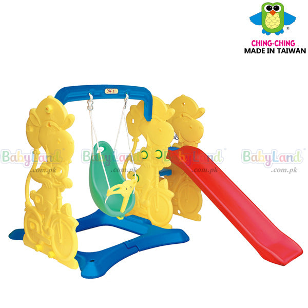 Ching Ching Kids Slide and Swing Set (L-72" W-55" H-47")