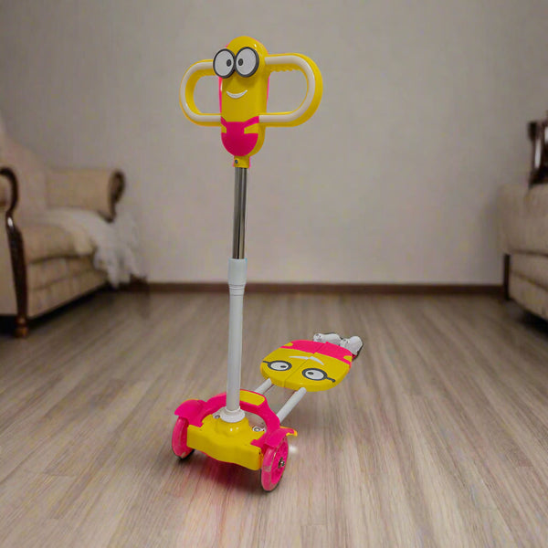 Minions Themed 4-Wheel Wide Split Base Kick Scooter