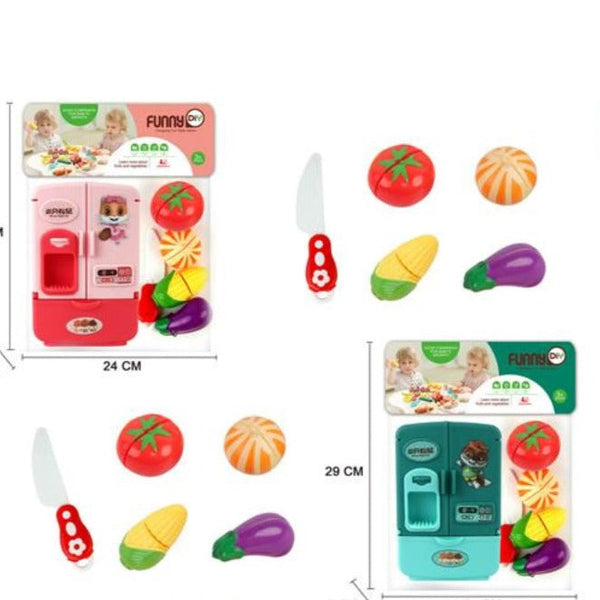 Pretend Play Mini Refrigerator with Fruits