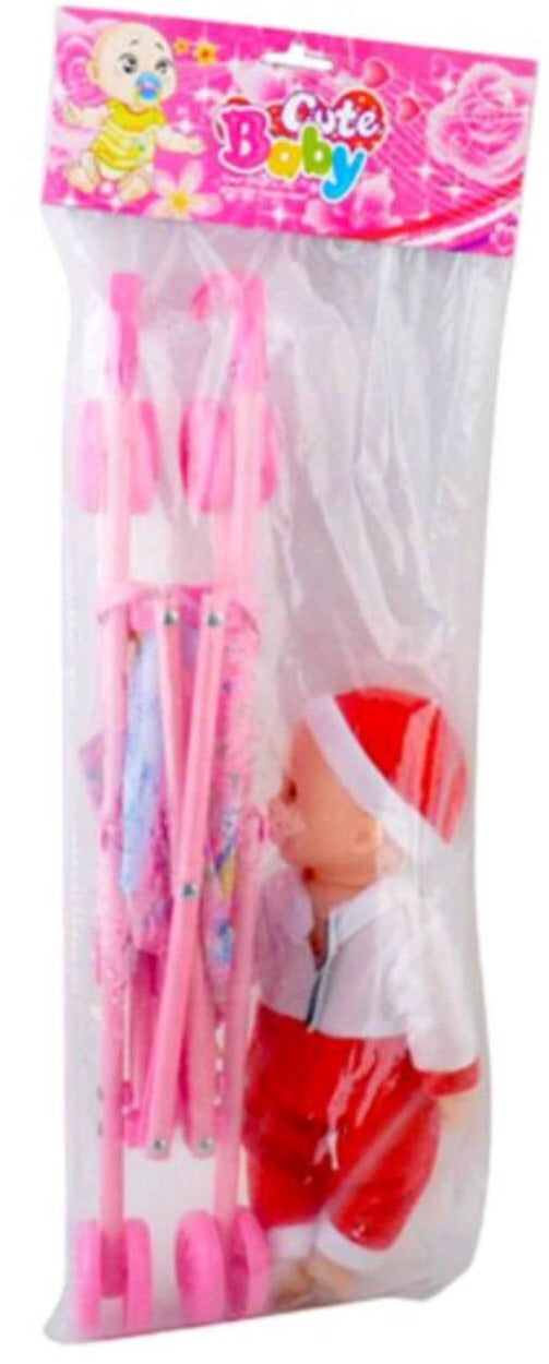 Small Doll with Stroller Play Set