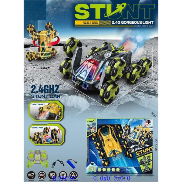 Remote Control Stunt Drift Car with Light Spray and Swing Arms (L-22cm)