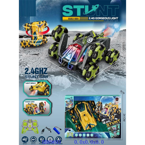 Remote Control Stunt Drift Car with Light Spray and Swing Arms (L-18.5cm)