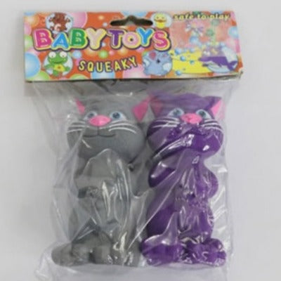 Soft Squeaky Cat Shape Toys - 2Pcs/Set