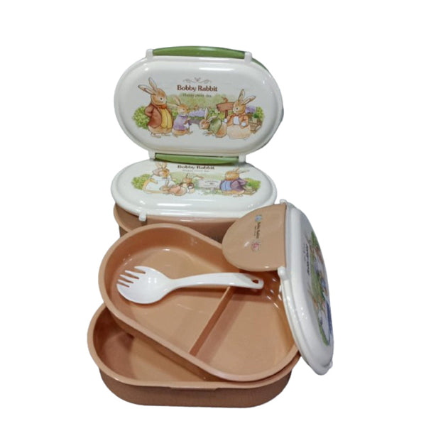 Bobby Rabbit Theme Double Layer Lunch Box