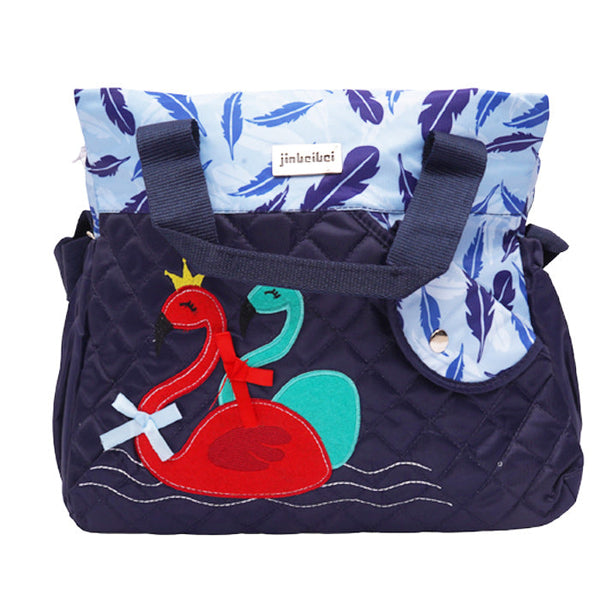 Floral Baby Travel and Diaper Bag - Blue