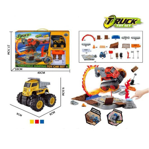 4X4 Wheel Drive Jumping Stunt Toy Truck Playset