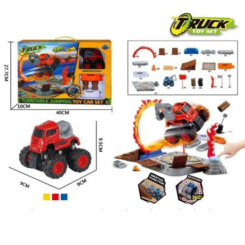 4X4 Wheel Drive Jumping Stunt Toy Truck Playset