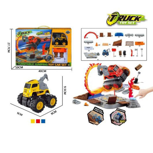 4X4 Wheel Drive Jumping Stunt Toy Truck Playset