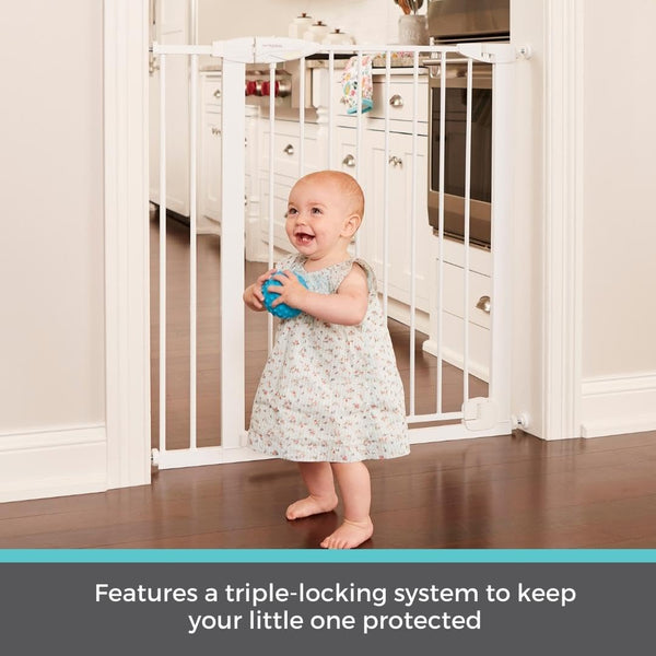 Toddleroo by North States Bright Choice Auto-Close Child Safety Gate, 30" Tall, White
