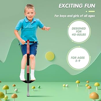 Kids Jumping Pogo Stick