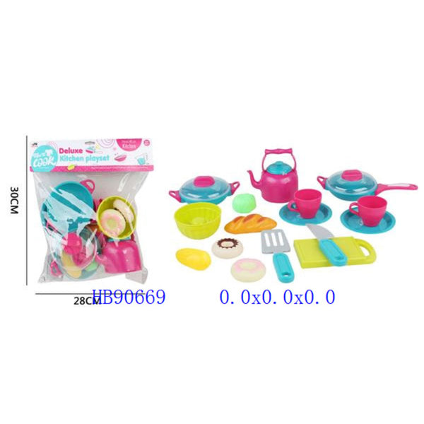 Deluxe Kids Kitchen Set with Teapot & Accessories