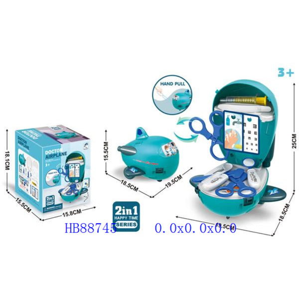 Pretend Play Doctor Airplane Toys Set 2-in-1