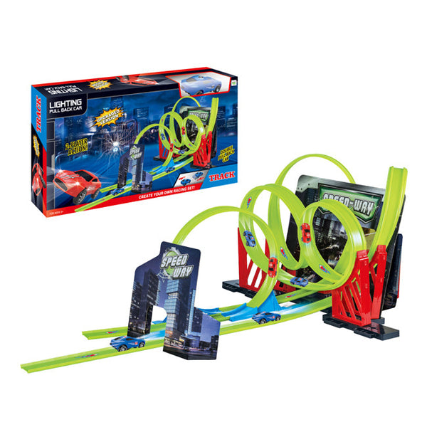 Lightning Pull Back Toy Cars with Track