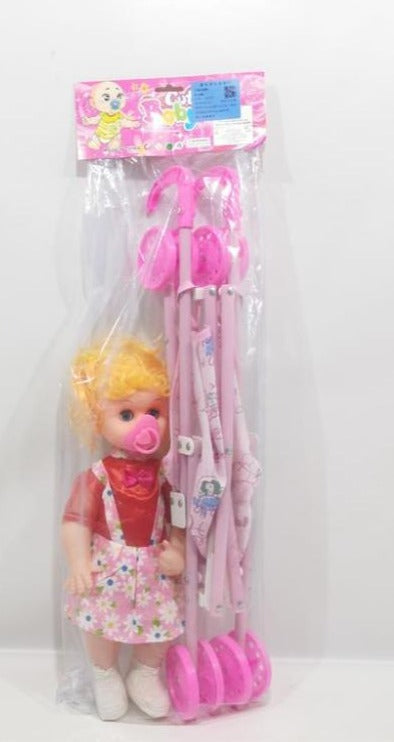 Small Doll with Stroller Play Set