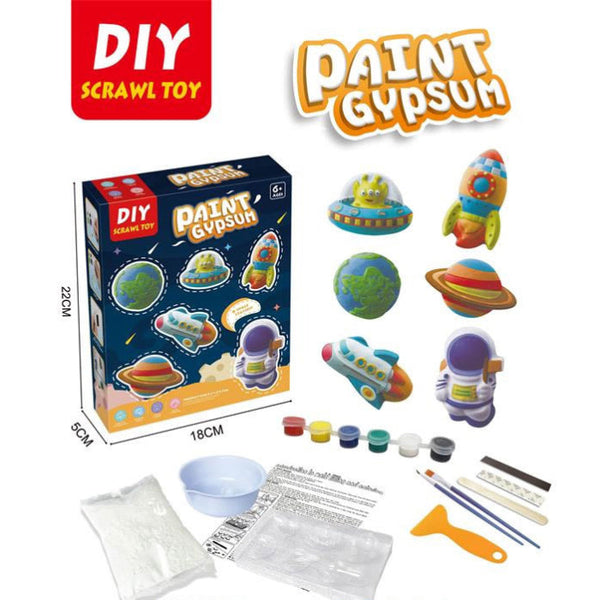 Space Exploration Gypsum Plaster Painting Set DIY Art Craft