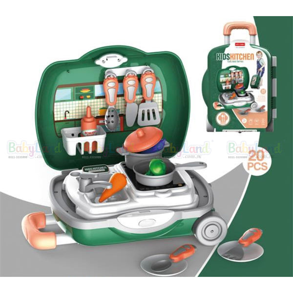 Pretend Play Kitchen Suitcase Trolley