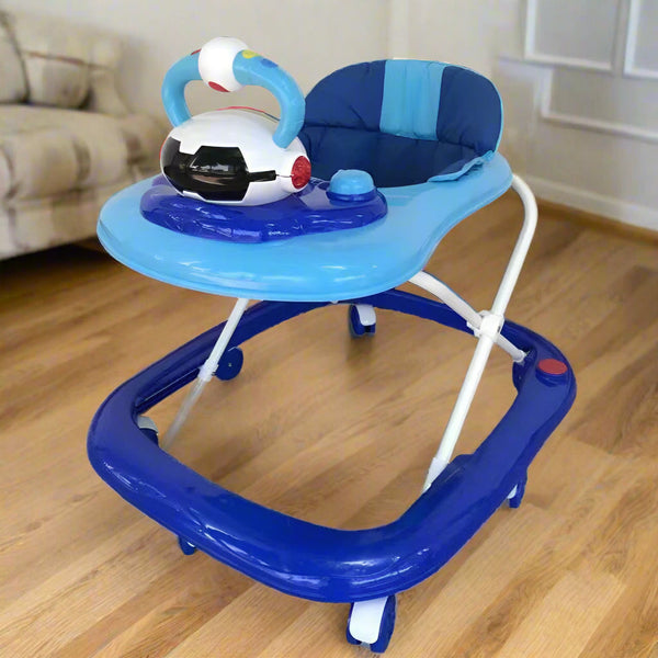 Robot Head Foldable Baby Walker - Blue
