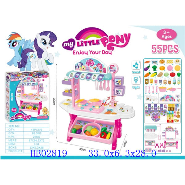 My Little Pony Kitchen Set – 55-Piece Pretend Play Cooking Set for Kids