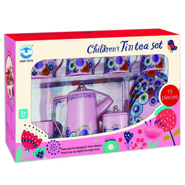 Kids Tin Tea Set - 15 Pcs