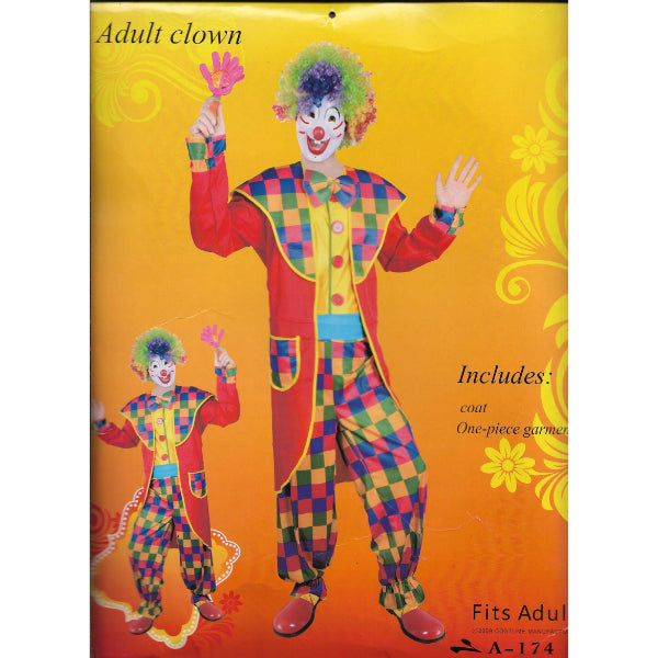 Adult Clown Costume – Colorful Circus Performer Fancy Dress Outfit