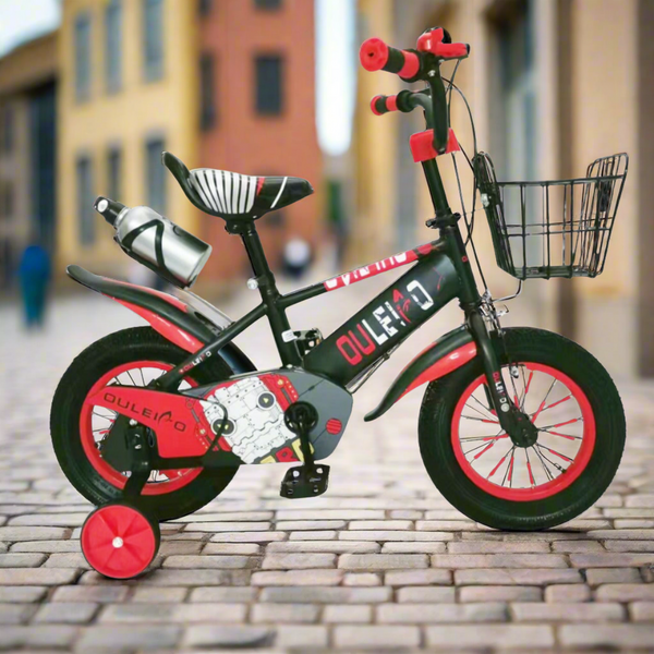 Kids 12-Inch Bicycle with Basket and Water Bottle