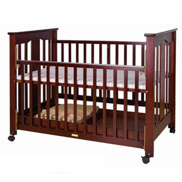 Brown Baby Cot with Storage Rack