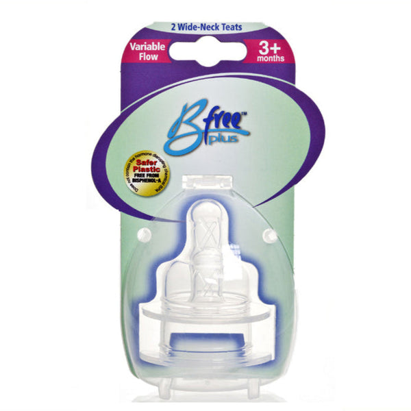 Bfree Silicone Wide Neck Teats Twin Pack (3M+)