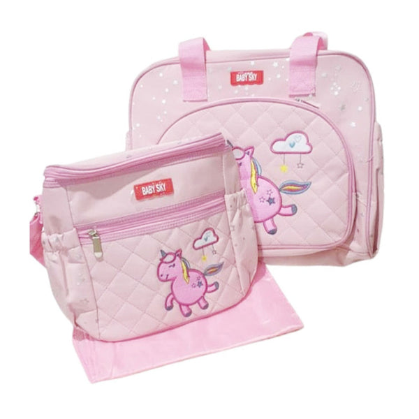 Unicorn Theme Baby Travel and Diaper Bag 3-in-1