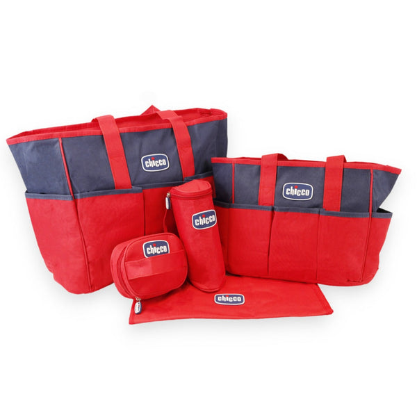 Chicco Multi-Functional Mom’s Bag – 5-in-1 Organizer (Red & Black)