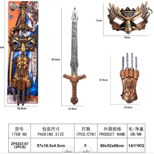 Kids Warrior Role Play Set with Mask, Sword & Glove