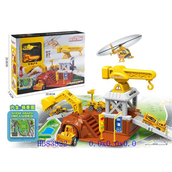 DIY 27-Piece Engineering Construction Parking Lot Playset