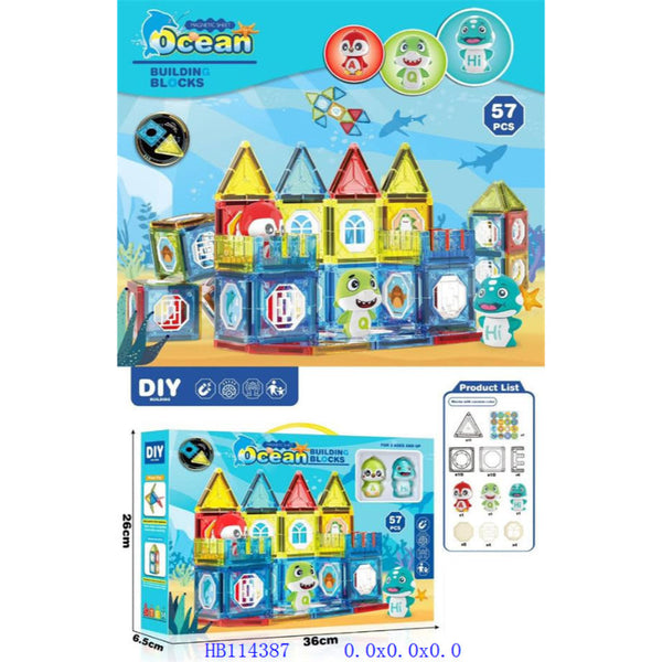 Ocean Magnetic Building Blocks - 57 Piece Set