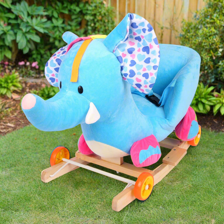 Elephant Riding Box Plush Elephant 2-in-1 Rock and Ride-On Toy – Giggle Nest