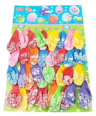 Multicolor Flower Printed Party Balloons (40Pcs)