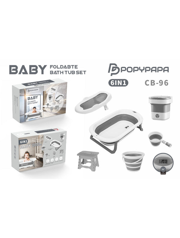 Baby Foldable Bath Tub Set 6-in-1
