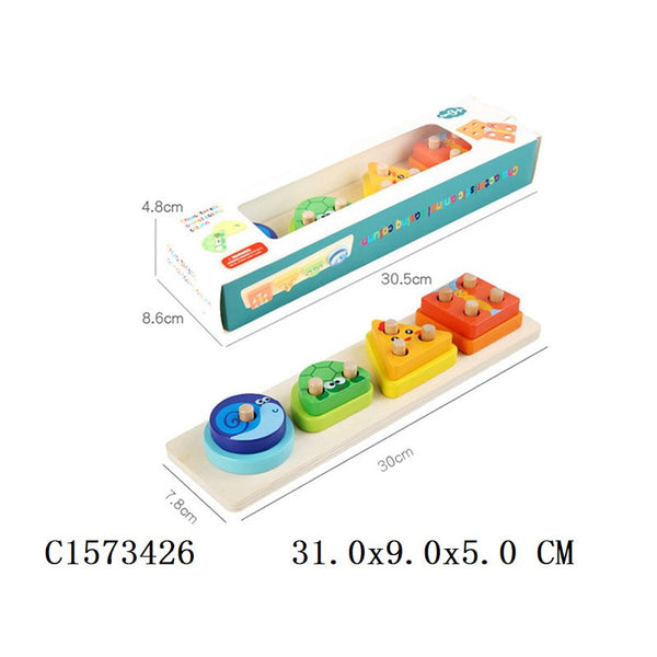 Wooden Geometric Shapes Tray Set - Early Education Toy