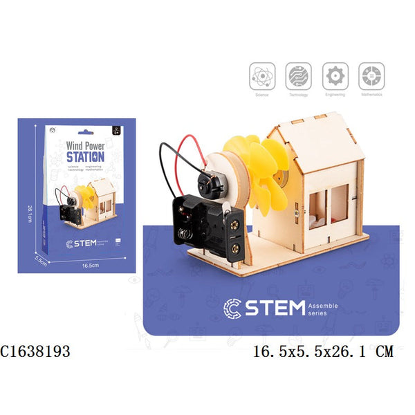 DIY Wooden Wind Power Station STEM Educational Kit