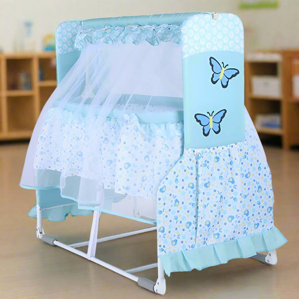Baby Cradle with Mosquito Net - Blue
