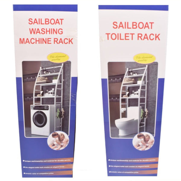 3-Tier Sailboat Washing Machine & Toilet Rack Organizer
