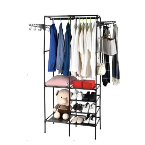 Sleek Garment Rack with Storage Shelves