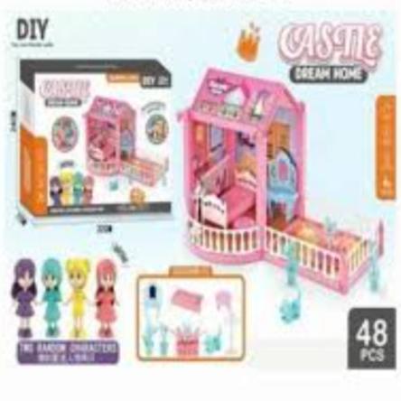 Castle Dream Home Dollhouse DIY Building Set - 48 Pcs/Set