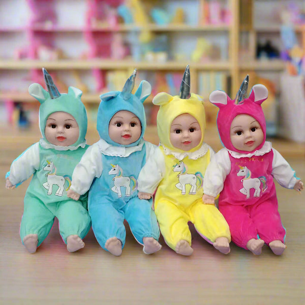 Adorable Baby Doll with Unicorn Outfit - 1 Pc