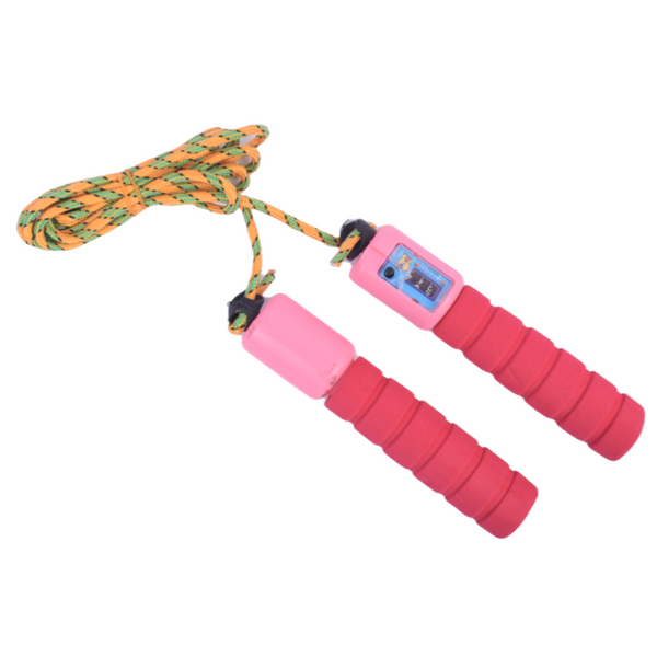 Skipping Rope With Counter Anti Slip Rubber Grip - Red
