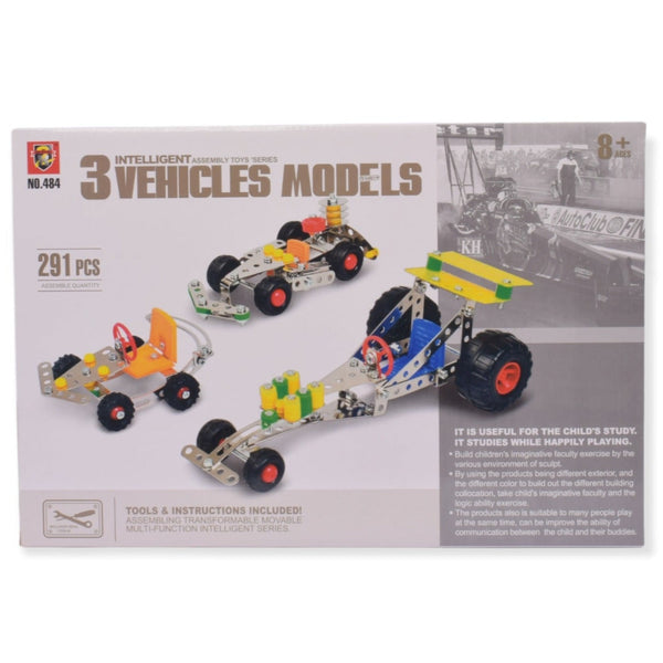 Track Cars DIY Building Set 3-in-1 - 291 Pcs/Set