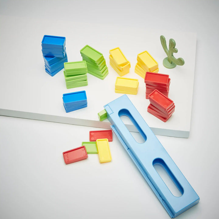 Plastic domino train toy with bright dominos for kids available at giggle nest