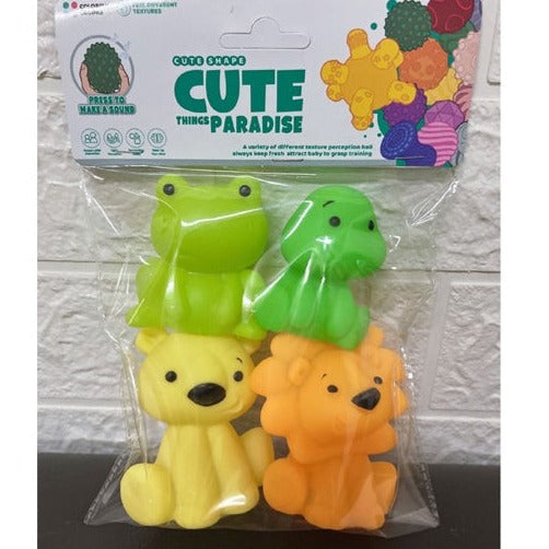 Soft Animal Shape Toys - PVC - 4Pcs/Pack