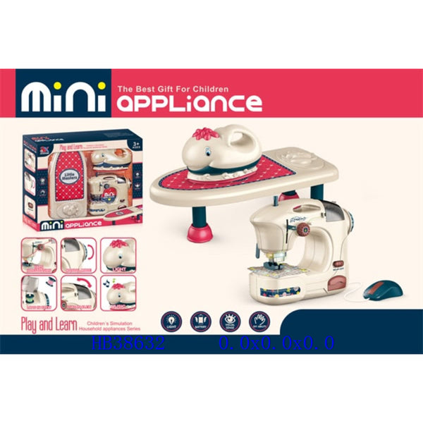 Pretend Play Mini Iron with Stand and Sewing Machine Play Set